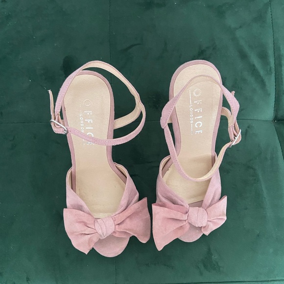 Pink suede Office London Scarlett bow heels - Picture 8 of 9